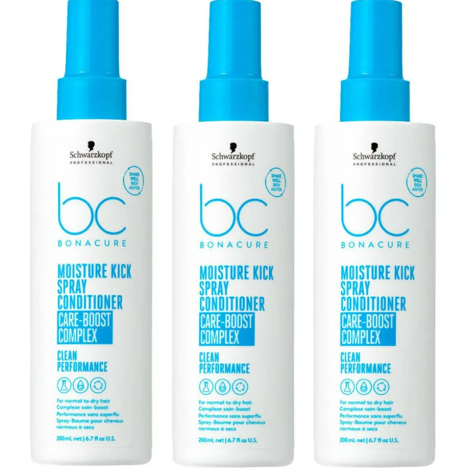 BC Bonacure MOISTURE KICK Spray Conditioner 3er Set 3 x 200 ml