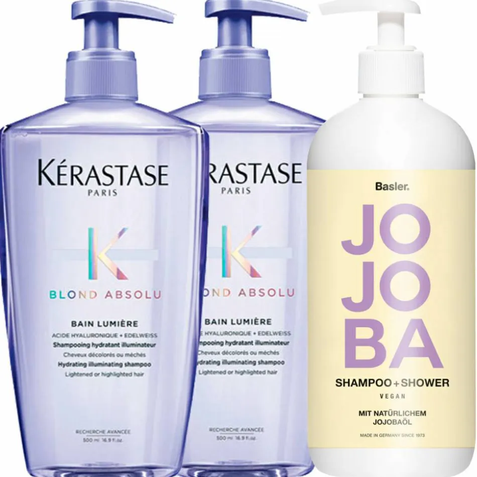 Blond Absolu Bain Lumière Bundle 2 x 500 ml + Basler Jojoba Shampoo & Shower 500 ml gratis