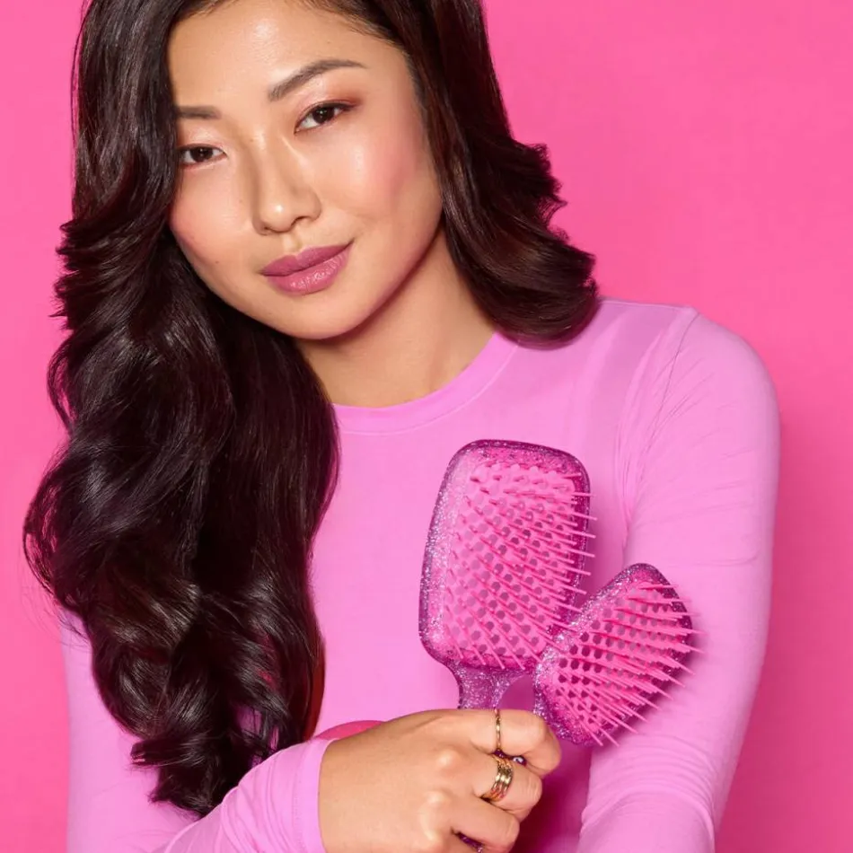 Detangling Hair Brush Mini Rose Quartz