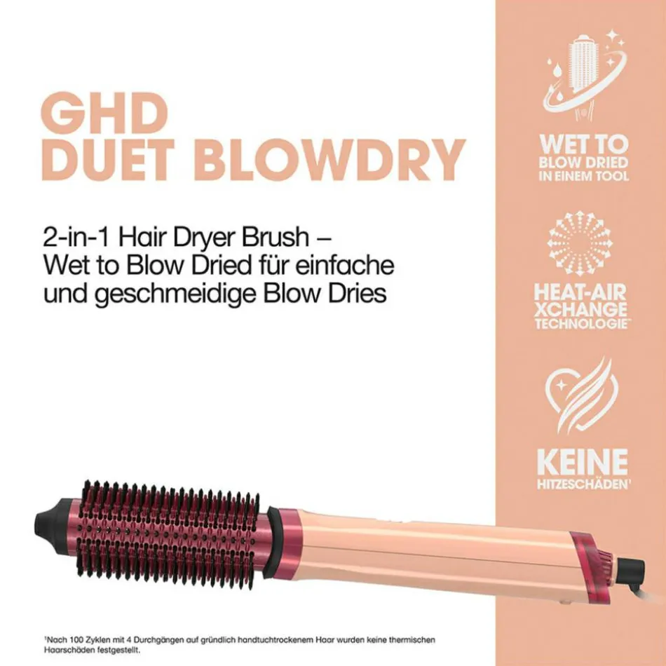duet blowdry™ Hair Dryer Brush in Sunkissed Peach Limited Edition