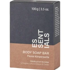ESSENTIALS   Feste Körperseife Schwarze Johannisbeere & Zeder 100 g