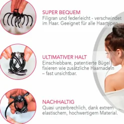 Haarklammer Classic Black Schwarz 1 Stück 40 mm 72 mm