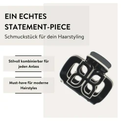 Haarklammer Cut-Out Schwarz/Weiß