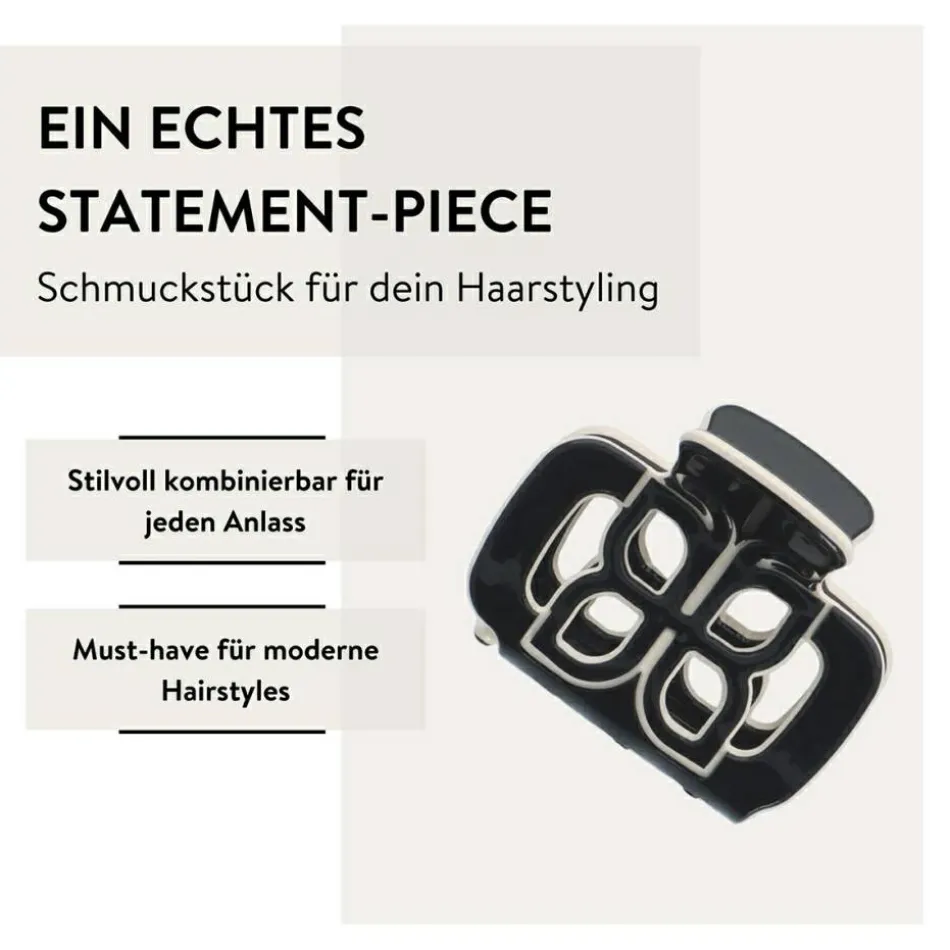 Haarklammer Cut-Out Schwarz/Weiß
