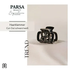 Haarklammer Cut-Out Schwarz/Weiß