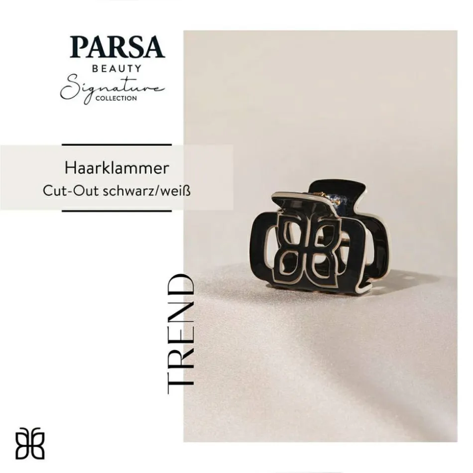 Haarklammer Cut-Out Schwarz/Weiß