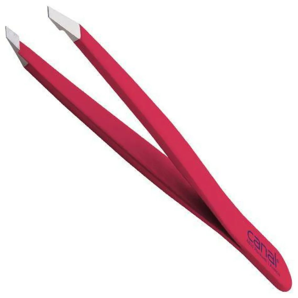 Haarpinzette, gerade, fuchsia, rostfrei, 9 cm fuxia