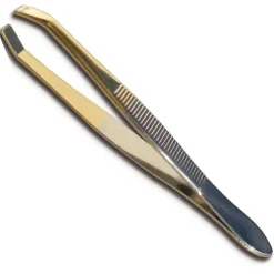 Haarpinzette gerade vergoldete Spitze, 8 cm
