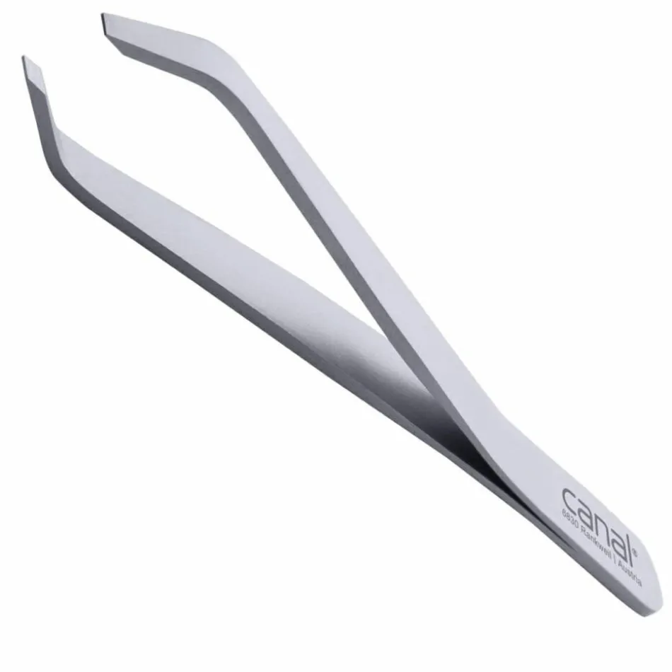 Haarpinzette Spitze in Klauenform, satin, rostfrei, 9 cm