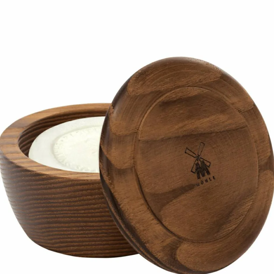 Holzschale mit Rasierseife Grapefruit & Minze 65 g