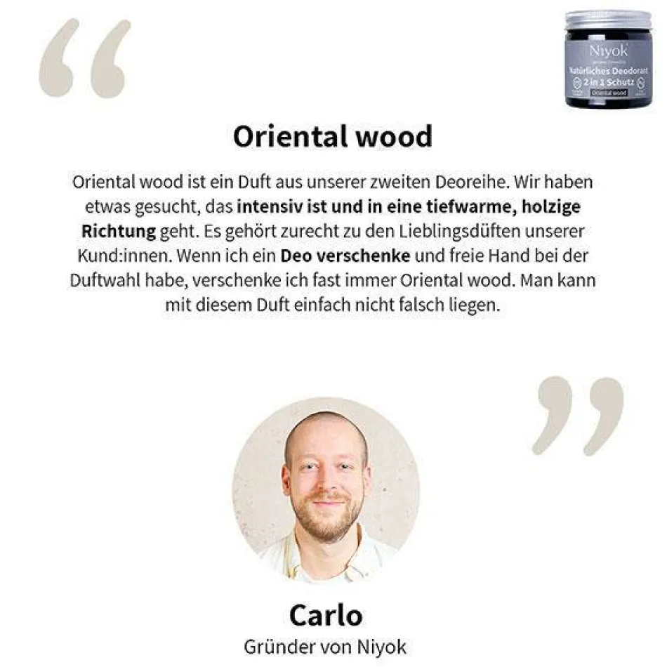 2 in 1 anti-transpirante Deocreme - Oriental wood 40 ml