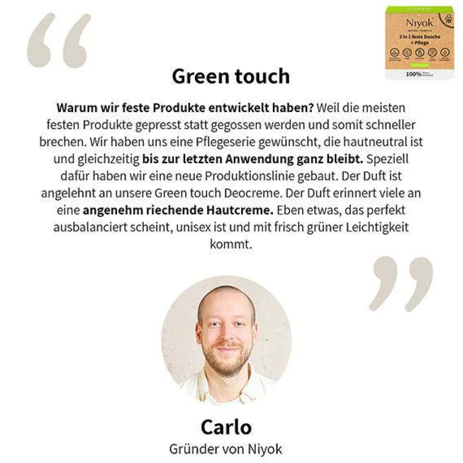 2 in 1 feste Dusche + Pflege - Green touch 80 g