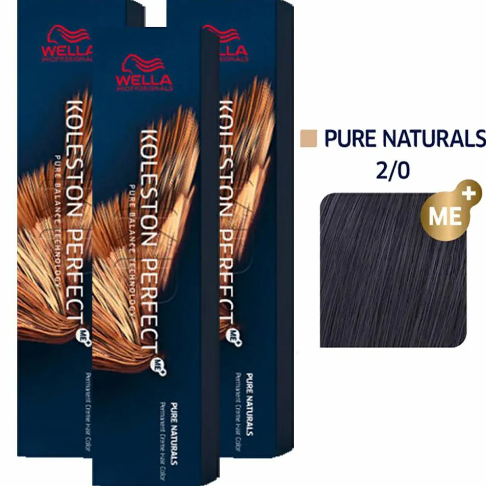 Koleston Perfect ME+ Pure Naturals 3er Set 2/0 Schwarz 3 x 60 ml
