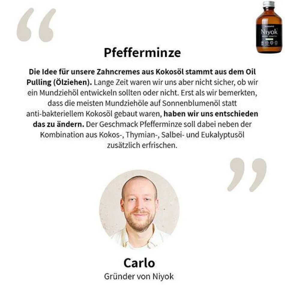 Mundziehöl aus Kokosöl - Pfefferminze 200 ml