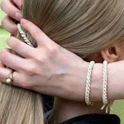 Original Haargummis Champagne Beige 4 Stück