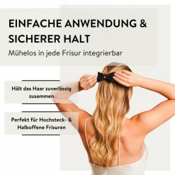Patentspange mit Schleife Schwarz