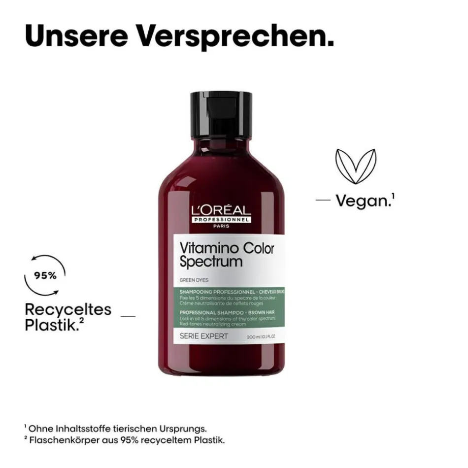 Serie Expert Vitamino Color Spectrum Green Dyes Neutralizing Shampoo für braunes Haar 300 ml