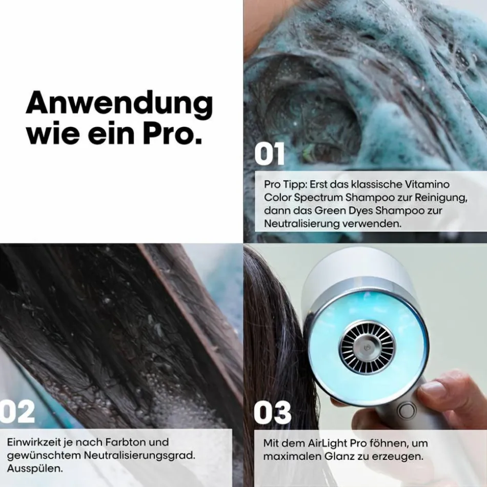 Serie Expert Vitamino Color Spectrum Green Dyes Neutralizing Shampoo für braunes Haar 300 ml